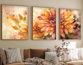 Wallity Cuadro Decorativo Enmarcado Huhu220 - 50 x 70 cm (3 Piezas)